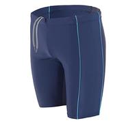 Aquarti Maillot de Bain Sport Long Boxer, Bleu Foncé/Bleu, XXL