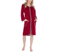 Aquarti Peignoir de Bain Court Manches 3/4 Velours Femme | Robe de Chambre Zippee
