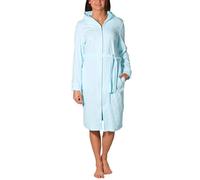 Aquarti Peignoir Femme avec Fermeture éclair et Capuche Robe de Chambre Zippée, Turquoise, L