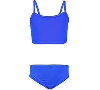 Aquarti Set Bustier Slip de Bikini Maillots de Bain Deux Pièces Filles Deux Pièces, 038 Jacquard Points Bleu Bleuet, 134