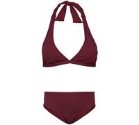Aquarti Set Bustier Slip de Bikini Maillots de Bain Deux Pièces Filles Deux Pièces, A Nouer - Jacquard Points Rouge Marron, 158