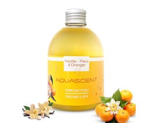 Aquascent Parfum Piscine et Spa Vanille Fleur D'ORANGER- Concentré 250ml : élimine Les odeurs, préserve l'eau Claire, sans Alcool ni Colorant. Fabriqué en France. Compatible Sel & Chlore