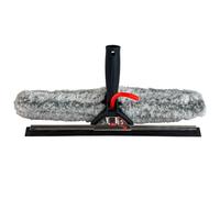 Aquascopic Mouilleur Raclette 2-en-1 avec Passage d’Eau - Nettoyage & Séchage Vitres - Microfibre Professionnelle - Compatible Perche Télescopique - Résultat sans Traces