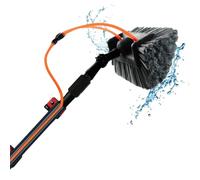 Aquascopic Perche télescopique avec Brosse 5 surfaces perméable à l’eau et Tuyau d'eau interne - Nettoyeur de vitres et panneaux solaires réglable en hauteur - Nettoyer panneaux solaires - Jusqu'à 8 m