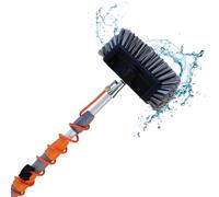Aquascopic Perche Télescopique avec Brosse 5 surfaces perméable à l’eau et Tuyau d'eau spirale Externe - Nettoyeur de vitres et panneaux solaires réglable en hauteur - Jusqu'à 8m