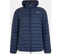 Aquascutum Men's Hooded Hip Length Long Sleeve Medium Puffer Jacket Marine Très grand Male