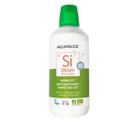 Silicium Articulaire BIO - Solution buvable 1L - Enrichi en Bambou, Harpagophytum, Curcuma & Gingembre - Mobilité des Articulations - Bio & Vegan - Fabriqué en France - Aquasilice