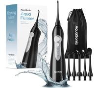 AquaSonic Aqua Flosser - Hydropulseur dentaire rechargeable sans fil - Étanche et portable pour le nettoyage dentaire avec 5 embouts de jet - Accolades à domicile et voyage