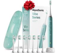 Aquasonic Brosse à dents électrique ultra-blanchissante - Acceptée par ADA - 8 têtes de brosse et étui de transport - Moteur 40 000 VPM et charge sans fil - 4 modes avec minuterie intelligente