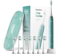 Aquasonic Brosse à dents électrique ultra-blanchissante - Acceptée par ADA - 8 têtes de brosse et étui de transport - Moteur 40 000 VPM et charge sans fil - 4 modes avec minuterie intelligente
