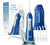 AquaSonic Hydropulseur - Hydropulseur rechargeable sans fil pour le nettoyage des dents - Hydropulseur étanche et portable pour le nettoyage dentaire avec 5 embouts de jet - Accolades à domicile et