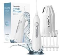 AquaSonic Hydropulseur - Rechargeable sans fil pour le nettoyage des dents - Étanche et portable hydropulseur dentaire avec 5 embouts de jet - Accolades à domicile