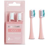 AquaSonic Icon Replacement Brush Heads | Compatible with AquaSonic Icon Toothbrush | 2 Brush Heads | for Normal & Sensitive Teeth (Blush)