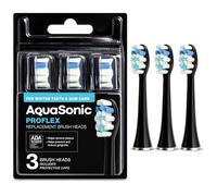 AquaSonic Proflex Lot de 3 têtes de brosse à dents de rechange, acceptées par l'ADA, pour un soin des dents et des gencives plus blanches, compatibles avec de nombreux manches de brosse à dents