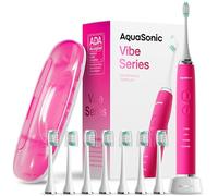 Aquasonic Vibe Series Brosse à dents ultra-blanchissante - Brosse à dents électrique acceptée par ADA - 8 têtes de brosse et étui de transport - Moteur 40 000 VPM et charge sans fil - 4 modes avec