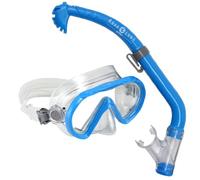 Aquasphere Santa Cruz Ensemble Masque/Tuba et Palmes pour Enfant Bleu Taille XL 32-37