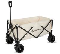 AQUASTIC Caro Chariot de Transport à roulettes avec Roues en PVC Robustes, idéal pour Le Jardin et la Plage, avec Dossier réglable, Vert Olive (Beige)