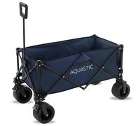 Aquastic - Chariot Pliant Caro 90x47x55 cm - Chariot De Transport Durable avec Grandes Roues 127L pour Plage Jardin Et Camping Bleu Marine