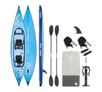 AQUASTIC Monroy 14'0" - Kayak Gonflable et Sup Hybride Drop Stitch, 2 Chambres V Koje, Stable, capacité de Charge jusqu'à 250 kg, équipement : 2 sièges, pagaie, Pompe, Ballast, Sac à Dos