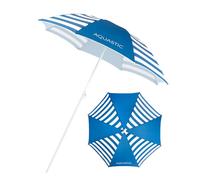 AQUASTIC OMBRELO - Parasol de plage bleu marine - Coupe-vent - Stable - Pour la plage et le jardin - Matériaux durables - Facile à plier et à transporter - Compact - 160 x 190 cm, Bleu marine, 160 x