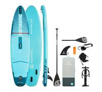 AQUASTIC Perth Pro Planche Sup Drop Stitch Lite 11'2" Allround, Mousse 5 mm, kit avec pagaie réglable 2 en 1, Ballast Slide-in, siège de Kayak, Pompe 2 Voies et Sac à Dos de Transport