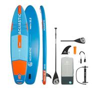 AQUASTIC Planche de stand up paddle Perth 10'8" Allround - Planche de SUP gonflable avec siège montable, aileron coulissant de 25,4 cm, sac à dos - Idéal pour les débutants et les pagayeurs de loisirs