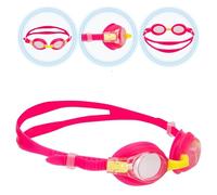 AQUASTIC Tunny Lunettes de natation pour enfant avec protection nasale, rose, avec protection UV, technologie anti-buée, sangle réglable, matériaux TPE et PC durables, étanches, confort de plongée