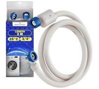 Aquastop Tuyau Machine à Laver et Lave Vaisselle 2m avec Soupape de Sécurité Droite et Coudée Ø 3/4" Tuyau Alimentation Machine a Laver Max 25°C - MADE IN EU - Garantie de 10 Ans - MONTERAL