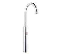 AquaSu® 799058 Soluna Robinet d'évier avec capteur et buse de mitigeur économiseur d'eau, commande sans contact, bec haut, cartouche en céramique, fixation de tige, noyau en laiton, chromé