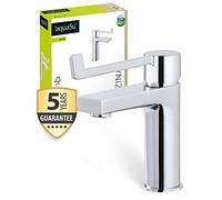 aquaSu® Robinet de lavabo Zina avec buse mitigeur économiseur d'eau, levier confort, valve pop-up, cartouche céramique, montage standard, noyau en laiton, chromé 799133