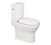 aquaSu® WC sans bord + 7,5 cm | Blanc | WC avec réservoir et siège de toilette | Lave-vaisselle | Réservoir avec chasse d'eau 2 quantités | Abattant WC avec système d'abaissement automatique | 04873 6