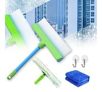 Aquaswipe Kit d'essorage en silicone recyclable pour vitres, nettoyeur de fenêtre Aqua Swipe, poignées en silicone améliorées avec raclette en silicone et nettoyant en microfibre pour