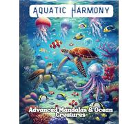 Aquatic Harmony Advanced Mandalas & Ocean Creatures: Coloring Book for Adults, Stress-Free & Relaxing Coloring Book