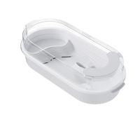 Aquatic Turtle Tank, Clear Turtle Aquarium, 13.78x7.87x5.91 in, Functional Reptile Activity, Basking Platforms Swimming Area for Terrapins, Crayfish, Desktop Setup (White)
