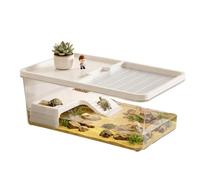 Aquatic Turtle Tank with Lid Small Reptile Basking Tortoise Terrarium
