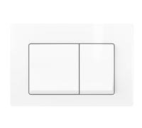 AQUAUNO Plaque de Commande WC Blanc Brillant - Double Chasse Éco - Compatible Geberit Sigma - Surface Facile à Nettoyer et Design Élégant