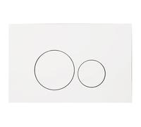 AQUAUNO Plaque de Commande WC Blanc Mat - Boutons Ronds - Double Chasse Éco - Compatible Geberit Sigma - Finition Discrète - En ABS Durable et Facile à Nettoyer