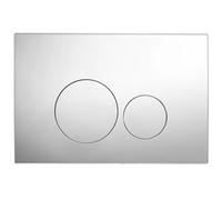 AQUAUNO Plaque de Commande WC Chrome Brillant - Boutons Ronds - Double Chasse Éco - Compatible Geberit Sigma - Aspect Miroir - En ABS Résistant et Facile à Nettoyer