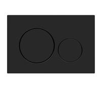 AQUAUNO Plaque de Commande WC Noir Mat - Boutons Ronds - Double Chasse Éco - Compatible Geberit Sigma - Design Élégant - En ABS Solide et Anti-Traces