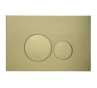 AQUAUNO Plaque de Commande WC Or Brossé - Boutons Ronds - Double Chasse Éco - Compatible Geberit Sigma - Look Premium - En ABS de Haute Qualité