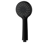 AQUAUNO Pommeau de douche, noir, 3 types de jet (douche à effet pluie, massage, combiné), haute pression et économie d'eau, ergonomique, rond, raccord standard 1/2"