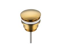 Aquauno - Valve clic clac pour lavabo sans trop-plein - En laiton - Bonde pop-up pour lavabo standard de la salle de bain - Universelle et facile à monter - Doré
