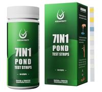 AQUAVERITY Bandelettes de test 7 en 1 pour bassin - Kit de test précis pour le pH, les nitrates, les nitrites, les carbonates, la dureté, le chlore total et libre - Pour bassins - 50 bandelettes