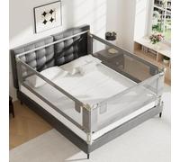 AquaVogue Lot de 3 barrières de lit king size pour tout-petits - Hauteur réglable - Spécialement conçue pour lit king size (200 x 200 x 190 cm)