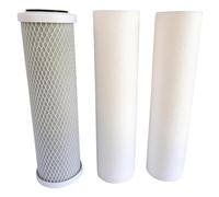 AQUAWATER - 104205 - Kit 3 cartouches pour Osmoseur comprenant 2 cartouches de filtration (20µ et 5µ), - Pour bol de taille standard 10" - Durée des cartouches : 6 mois