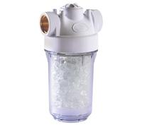 AQUAWATER, 105408, Mini-filtre anti-calcaire pour chauffe-eau, protection efficace, filtration par polyphosphate, montage adaptable, débit max 110 l/min, fabrication française, certification ACS