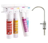 AQUAWATER, 106121, Kit d'ultra filtration sous évier pour eau de boisson - Système push & click, purification instantanée, élimine impuretés, goût et odeur, anti-PFas entretien facile