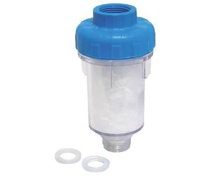 AQUAWATER - Mini Filtre Anti-calcaire 107272 pour Machine à Laver - Rechargeable Polyphosphate - Raccordement Mâle/Femelle 3/4'' - Protection Anti-Tartre Appareil et Linge - Bleu