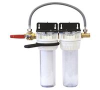 AQUAWATER - Station Filtre Double Anti-Tartre Avec By-Pass Breveté - Ø9''3/4 - Équerre De Fixation Et Clé De Desserrage Incluses - Blanc - Débit Max 1,5 m3/h - Pression Max 4 Bar