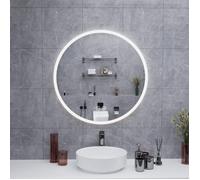 AquaWise Miroir Salle de Bain 70 cm avec LED 3 Couleur Réglable Antibuée, Mémoire, Verre Trempé HD 5mm, Cadre Aluminium IP44, Mural